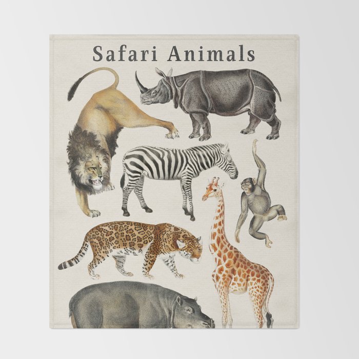 Safari Animals Collection Throw Blanket Gallery Image 2