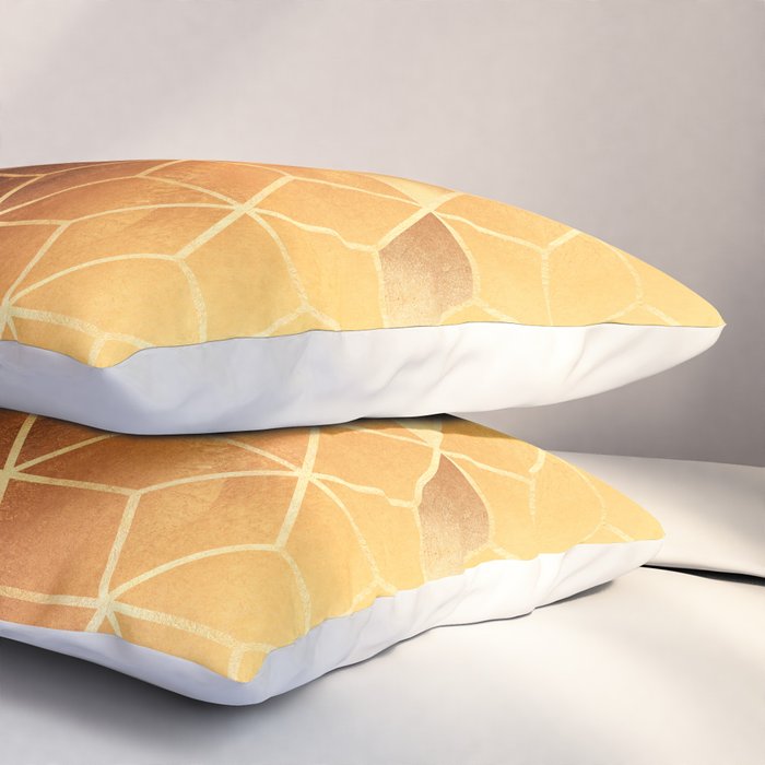 Golden Gradient Cubes Pillow Sham Gallery Image 3