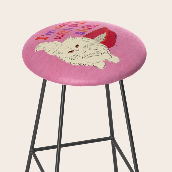 I'm Done With This Shit - Funny Cat Pun Stool Gallery Image 2