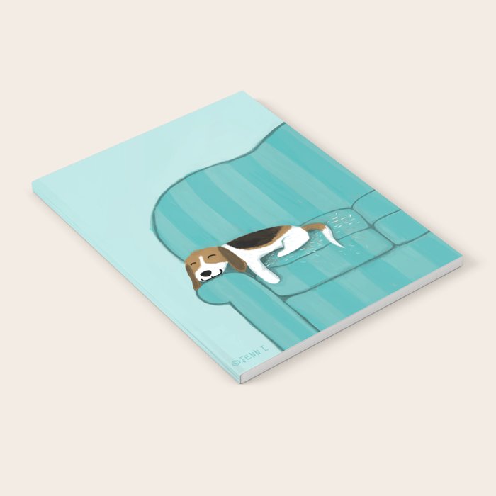 Happy Couch Beagle | Cute Sleeping Dog Notebook Gallery Image 1