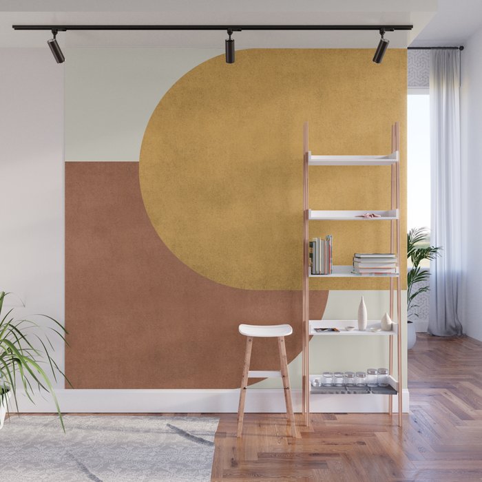 Halfmoon Colorblock - Gold Brown Wall Mural Gallery Image 1