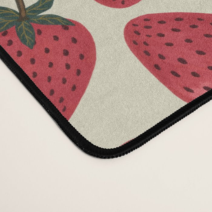 Hand Drawn Vintage Strawberry Pattern Desk Mat Gallery Image 4