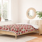 Hand Drawn Vintage Strawberry Pattern Duvet Cover Gallery Image 2