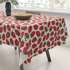 Hand Drawn Vintage Strawberry Pattern Tablecloth Gallery Image 3