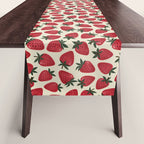 Hand Drawn Vintage Strawberry Pattern Table Runner Gallery Image 1