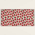 Hand Drawn Vintage Strawberry Pattern Desk Mat Gallery Image 3