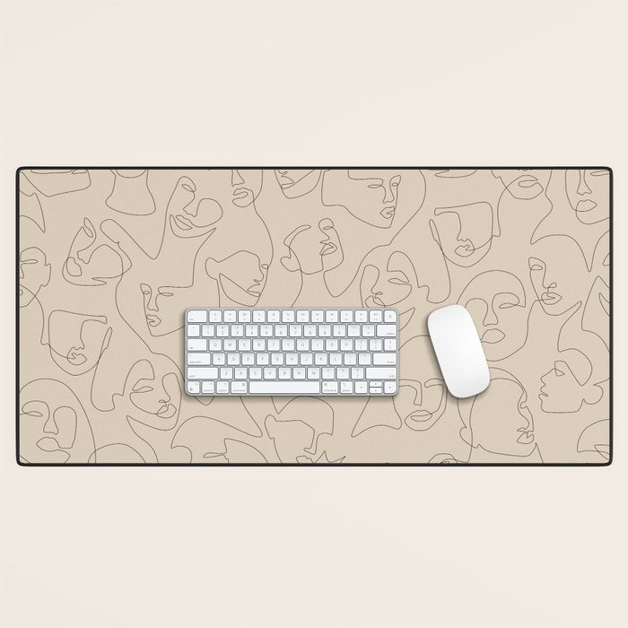She's Beige Desk Mat Gallery Image 1