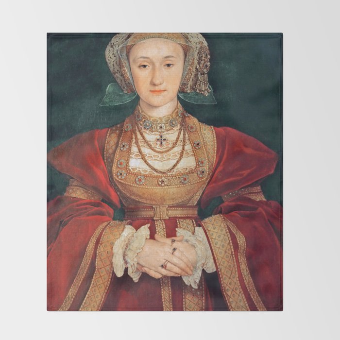 Hans Holbein the Younger "Anne of Cleves (1515-1557), fourth wife of King Henry VIII" Throw Blanket Gallery Image 2
