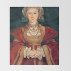 Hans Holbein the Younger "Anne of Cleves (1515-1557), fourth wife of King Henry VIII" Throw Blanket Gallery Image 2