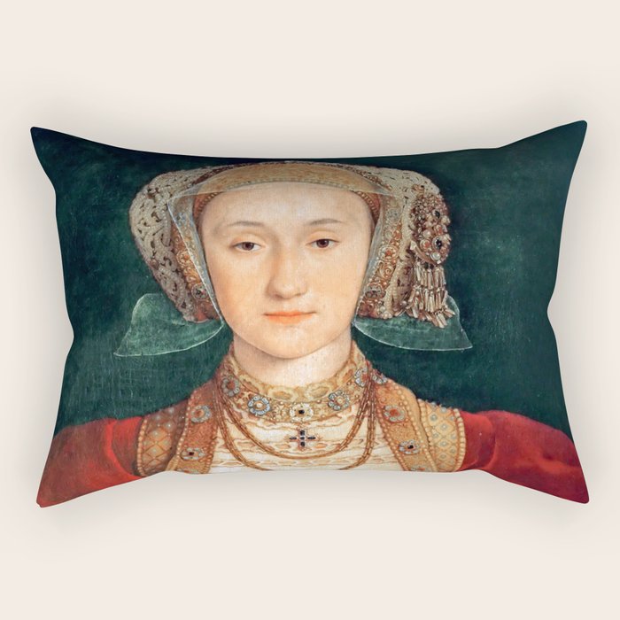 Hans Holbein the Younger "Anne of Cleves (1515-1557), fourth wife of King Henry VIII" Rectangular Pillow Gallery Image 2