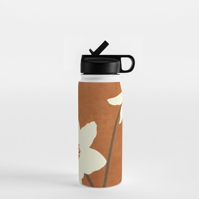 Minimal Abstract Art Landscape Flowers 4 Water Bottle Gallery Image 1