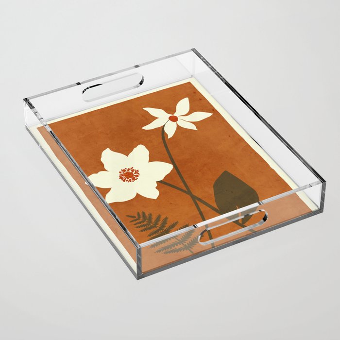 Minimal Abstract Art Landscape Flowers 4 Acrylic Tray Gallery Image 1