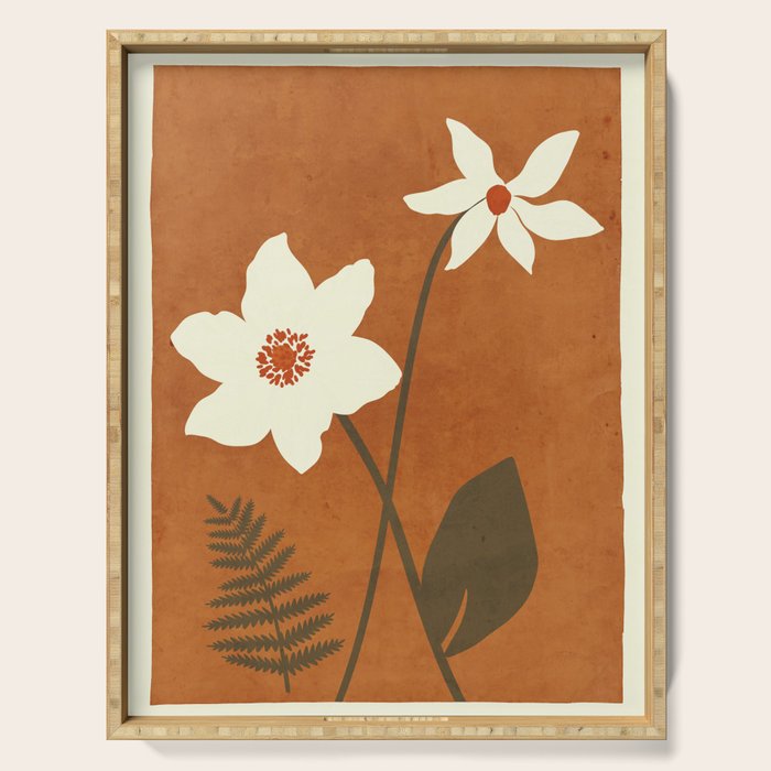 Minimal Abstract Art Landscape Flowers 4 Serving Tray Gallery Image 1