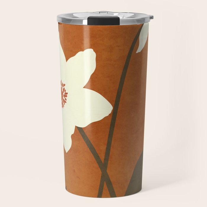 Minimal Abstract Art Landscape Flowers 4 Travel Mug Gallery Image 1