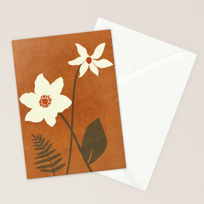 Minimal Abstract Art Landscape Flowers 4 Stationery Card Gallery Image 2