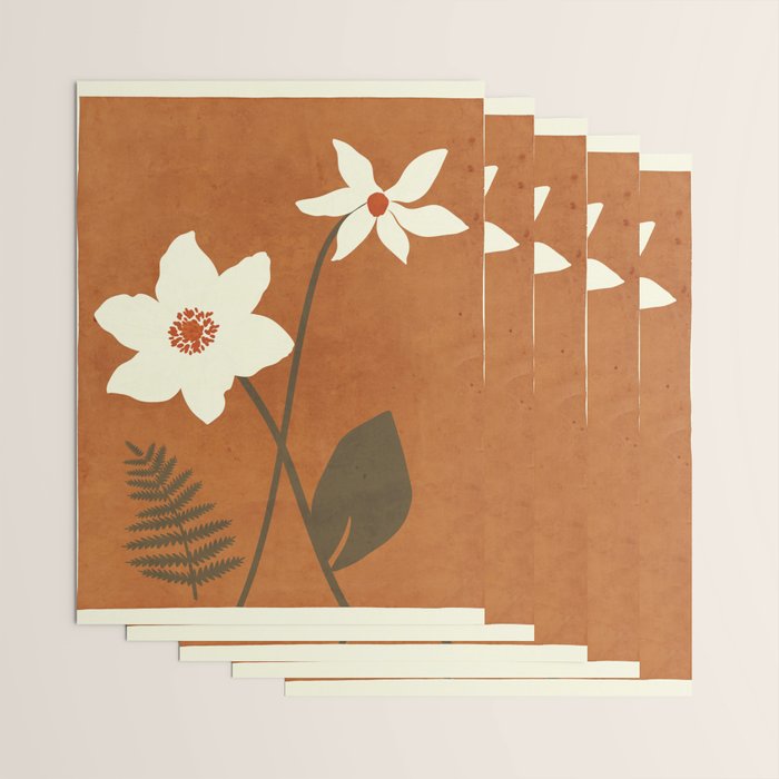 Minimal Abstract Art Landscape Flowers 4 Wrapping Paper Gallery Image 3