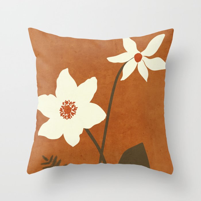 Minimal Abstract Art Landscape Flowers 4 Throw Pillow Gallery Image 6