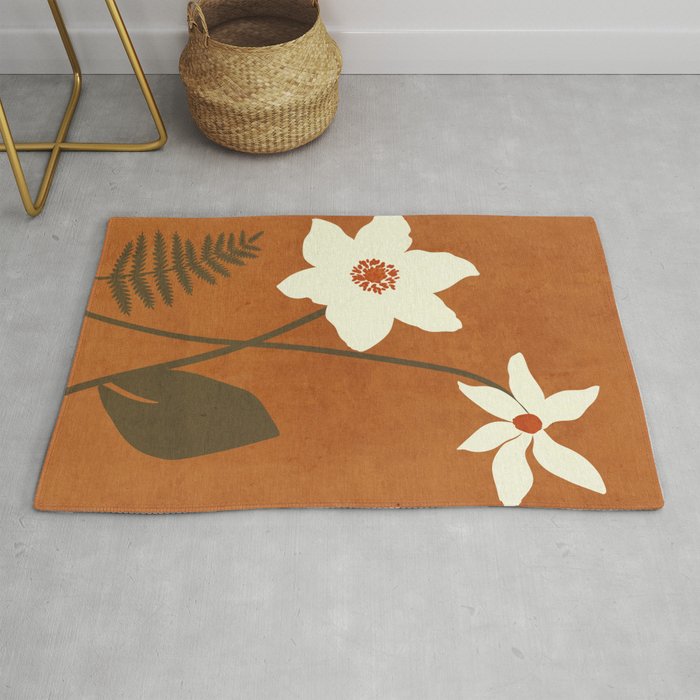 Minimal Abstract Art Landscape Flowers 4 Rug Gallery Image 1