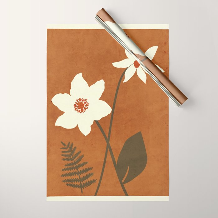 Minimal Abstract Art Landscape Flowers 4 Wrapping Paper Gallery Image 1