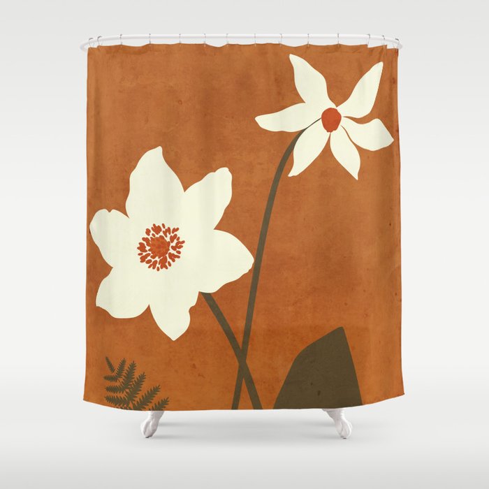 Minimal Abstract Art Landscape Flowers 4 Shower Curtain Gallery Image 1
