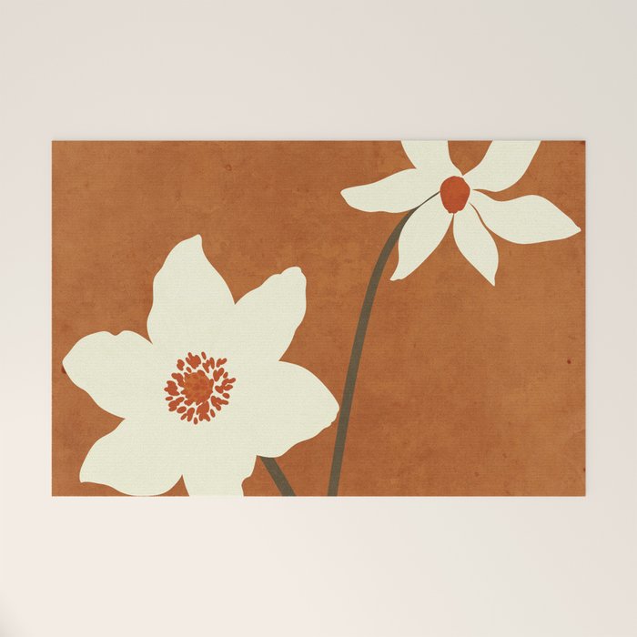 Minimal Abstract Art Landscape Flowers 4 Welcome Mat Gallery Image 1