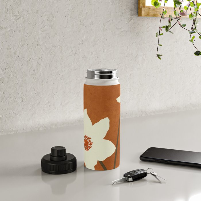 Minimal Abstract Art Landscape Flowers 4 Water Bottle Gallery Image 4