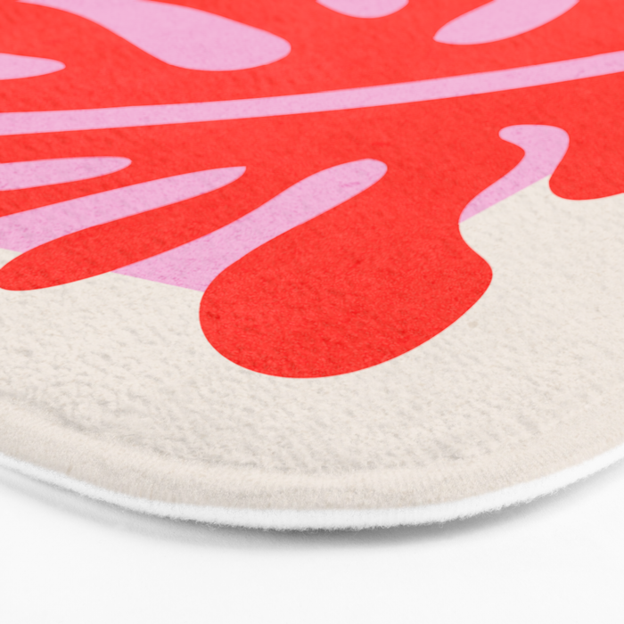 Coral & Lavender: Matisse Paper Leaf Cutouts 01 Bath Mat Gallery Image 3