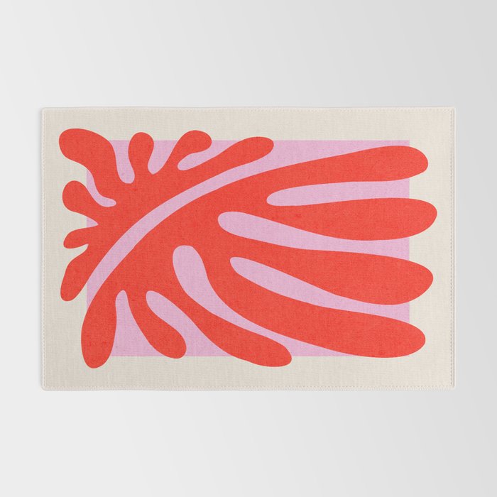 Coral & Lavender: Matisse Paper Leaf Cutouts 01 Rug Gallery Image 2