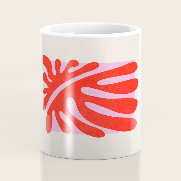 Coral & Lavender: Matisse Paper Leaf Cutouts 01 Coffee Mug Gallery Image 4