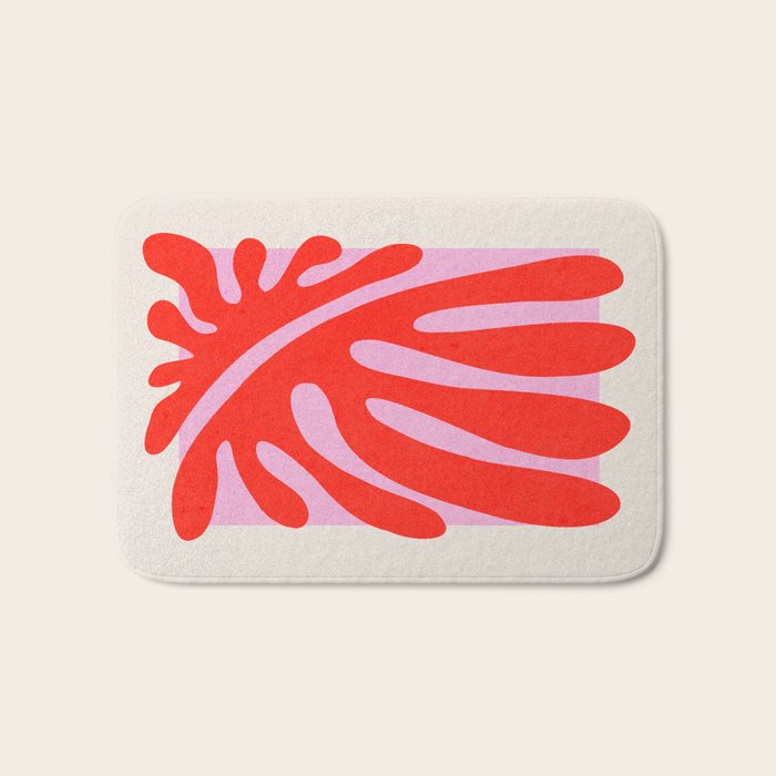 Coral & Lavender: Matisse Paper Leaf Cutouts 01 Bath Mat Gallery Image 1