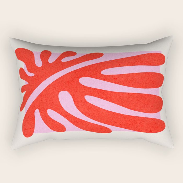 Coral & Lavender: Matisse Paper Leaf Cutouts 01 Rectangular Pillow Gallery Image 1