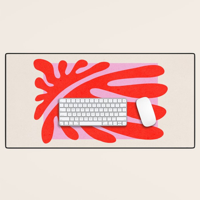 Coral & Lavender: Matisse Paper Leaf Cutouts 01 Desk Mat Gallery Image 1