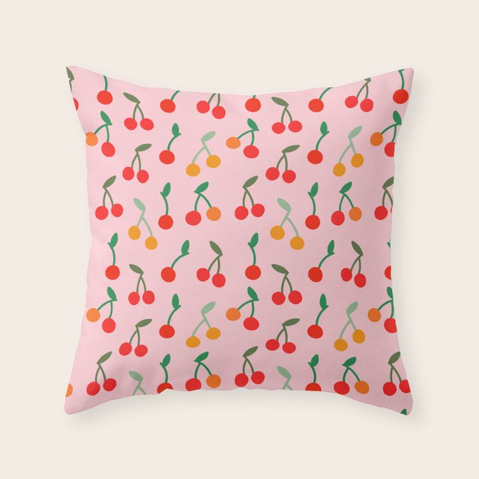 Cherry pattern Throw Pillow Gallery Image 6