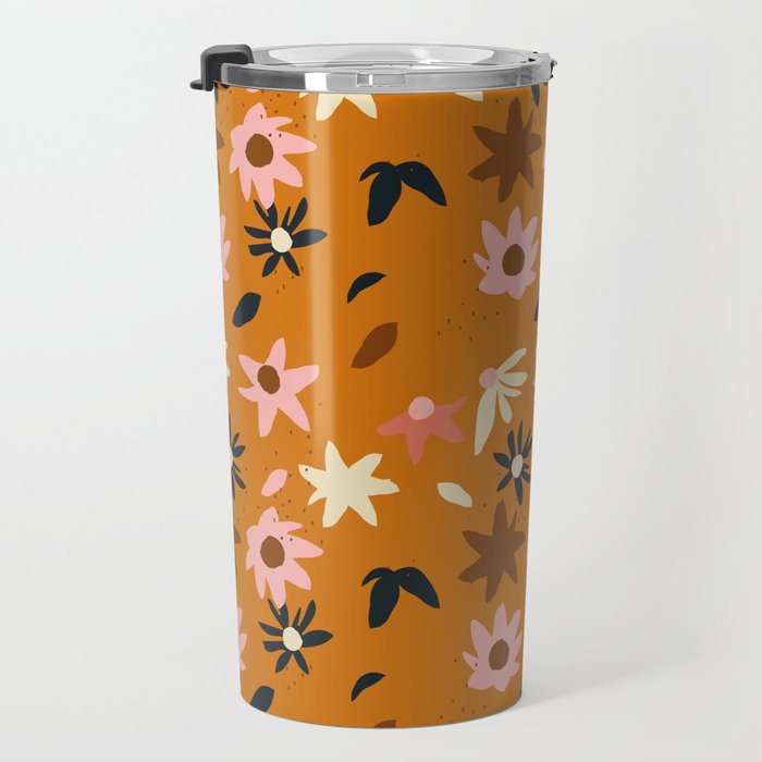 Fall flowers pattern Travel Mug Gallery Image 3