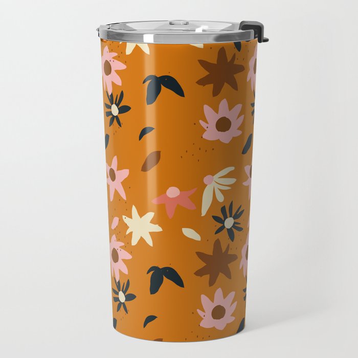Fall flowers pattern Travel Mug Gallery Image 2