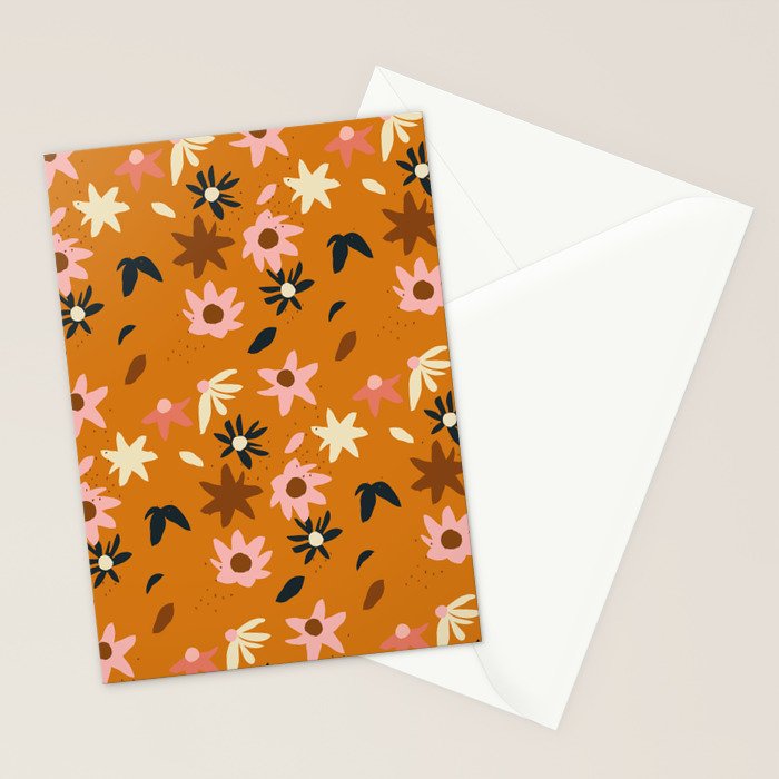 Fall flowers pattern Stationery Card Gallery Image 2