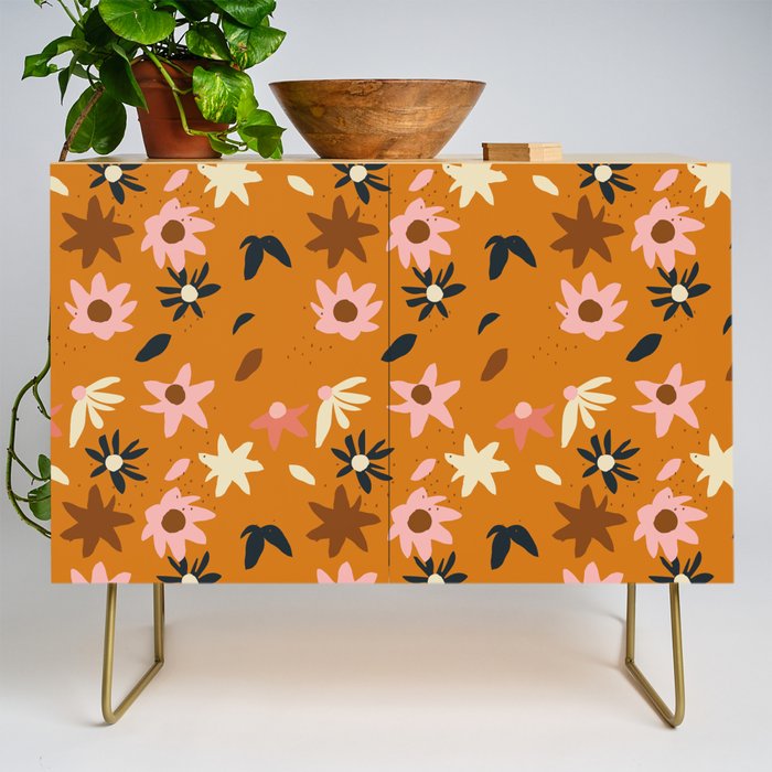 Fall flowers pattern Credenza Gallery Image 1