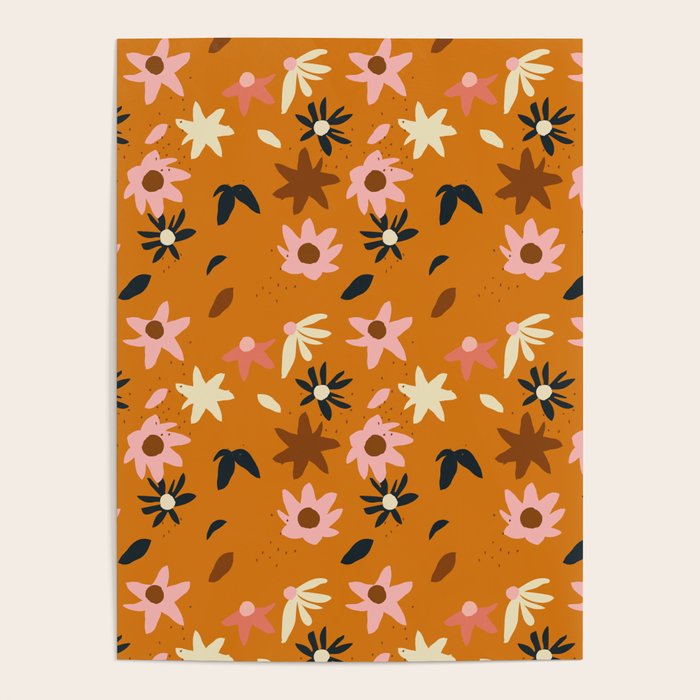 Fall flowers pattern Poster Gallery Image 1