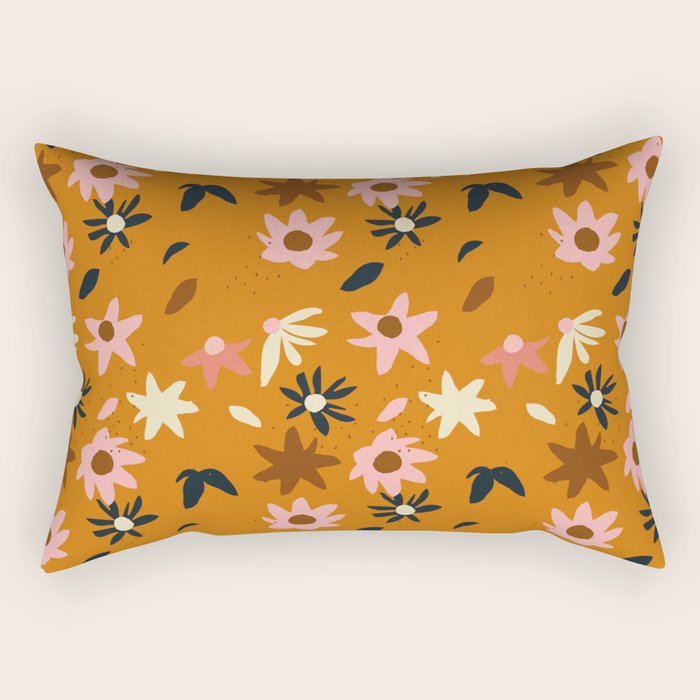Fall flowers pattern Rectangular Pillow Gallery Image 2