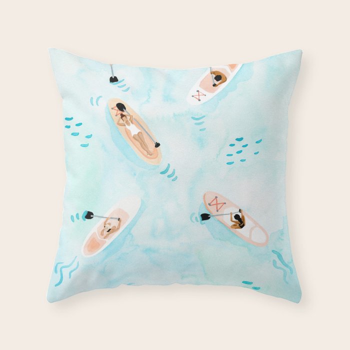Paddle Boarding Throw Pillow Gallery Image 1