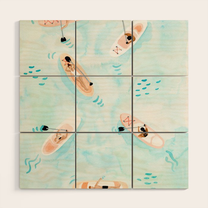 Paddle Boarding Wood Wall Art Gallery Image 1