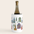 Skating retro winter snow landscape Wine Chiller Gallery Image 1