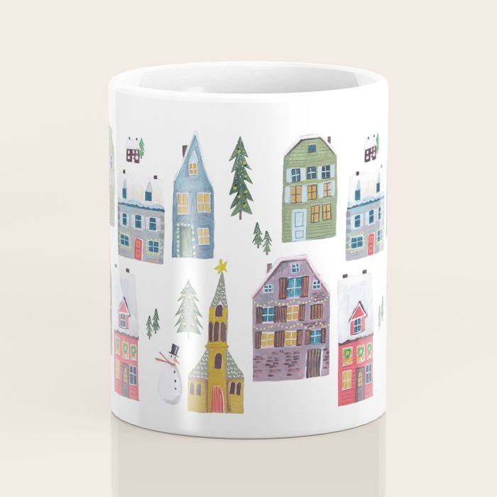 Skating retro winter snow landscape Coffee Mug Gallery Image 4