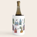 Skating retro winter snow landscape Wine Chiller Gallery Image 3