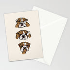 No Evil English Bulldog Stationery Card Gallery Image 2