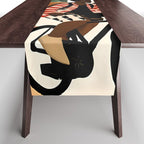 Always a Traveler, Travel Adventure Collage Nomad Lifestyle, Never Settle Explore Digital Black Man Cycling, Mountains Nature Landscape Eclectic Bohemian Contemporary Graphic  Table Runner Gallery Image 1