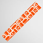 Mid Century Modern Piquet Abstract Multi Pattern in 70s Tangerine Orange and Cream Beige Table Runner Gallery Image 3