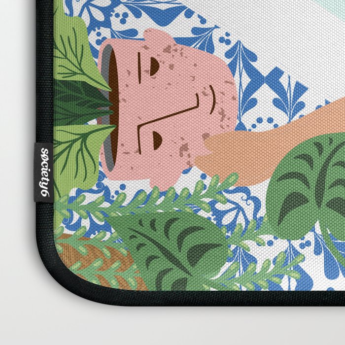 Moroccan Bath With Plants #botanical #illustration Laptop Sleeve Gallery Image 3