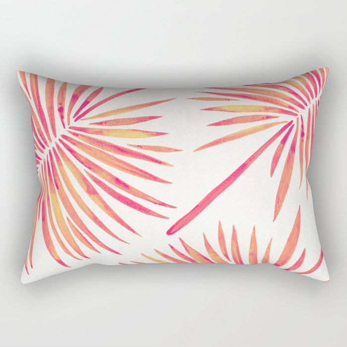 Tropical Fan Palm - Pink Palette Rectangular Pillow Gallery Image 2