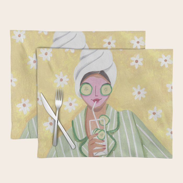 Woman wellness relax time Placemat Gallery Image 1